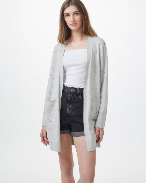 Highline Cotton Sage Tree Stitch Cardigan on Sale - Image 3