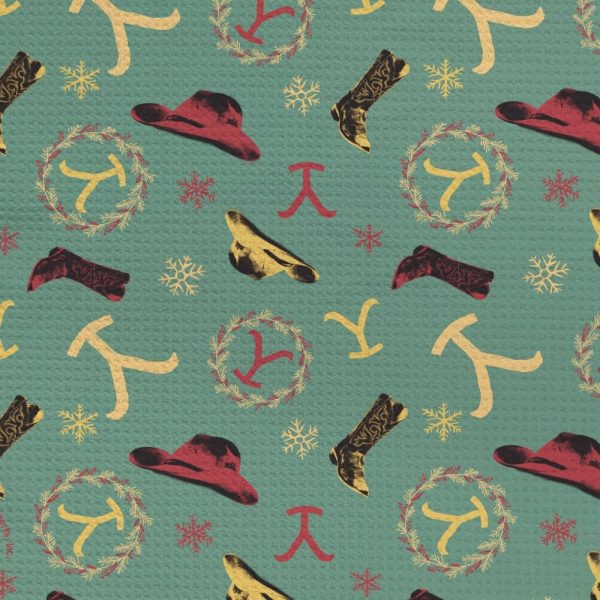 Yellowstone Cowboy Christmas Kitchen Towel For Cheap - Image 2