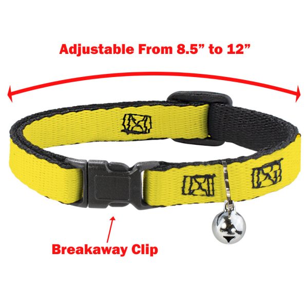 Cat Collar Breakaway with Bell - 4-Trucks Names Halftone Pop Art Red Multi Color Cheap - Image 2